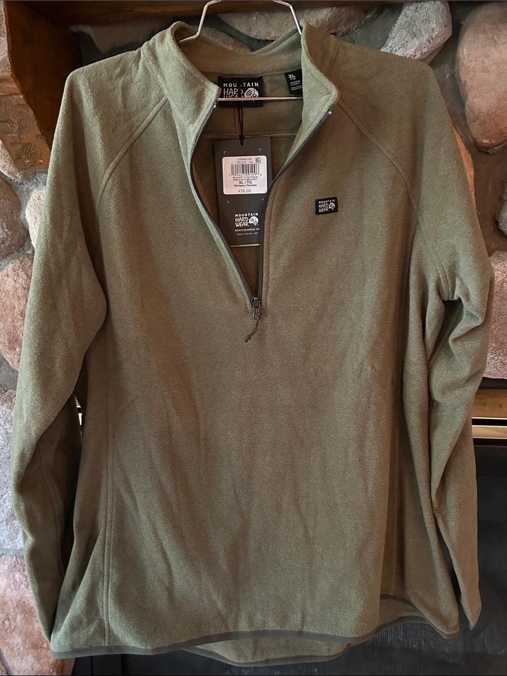 Mountain Hardwear Women’s Olive Quarter-Zip Micro-Fleece Pullover, Size XL, NWT